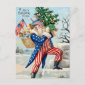 Vintage  Sam Santa Kerstmis Briefkaart (Voorkant)