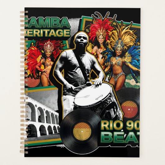 Vintage Samba Cultuur Erfgoed Rio de Janeiro Planner (Voorkant)
