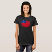 Vintage Samoa-vlag voor samoaan T-shirt (Voorkant volledig)