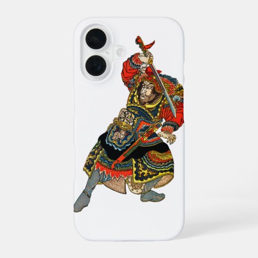 Vintage Samurai Krijger Aziatische Kunst iPhone 16 Hoesje (Achterkant)