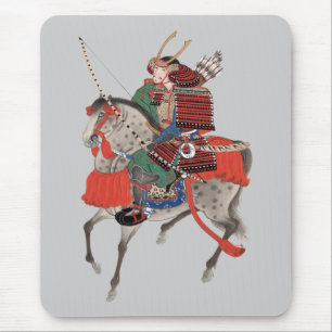 Vintage Samurai op Horseback, c. 1878 Muismat