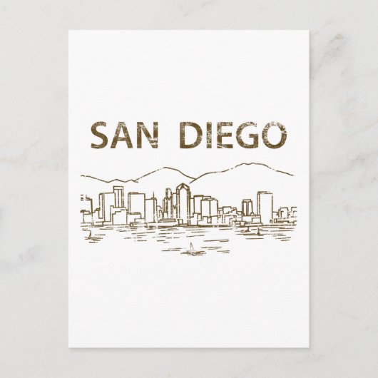 Vintage San Diego Briefkaart (Voorkant)