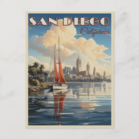 Vintage San Diego, Californië Briefkaart (Voorkant)