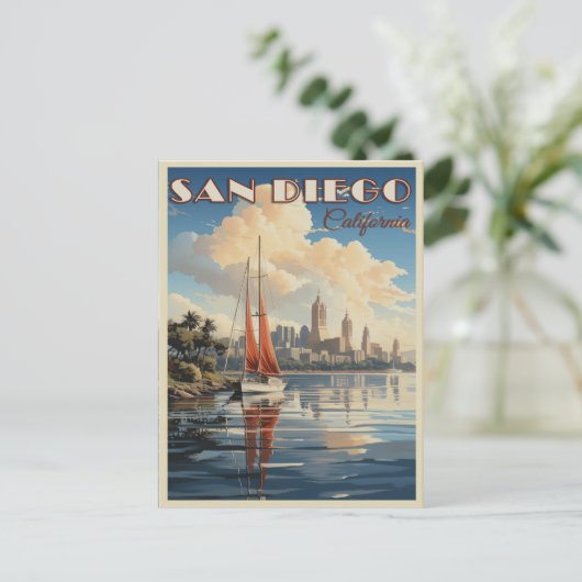 Vintage San Diego, Californië Briefkaart (Staand voorkant)