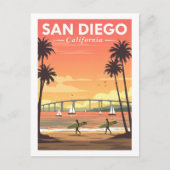 Vintage San Diego Californië Briefkaart (Voorkant)