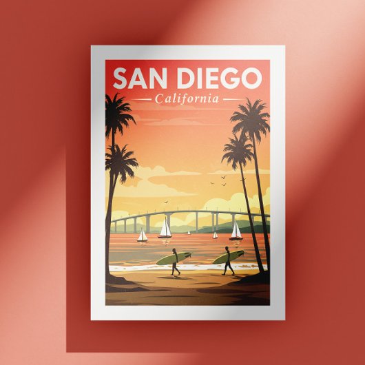 Vintage San Diego Californië Briefkaart