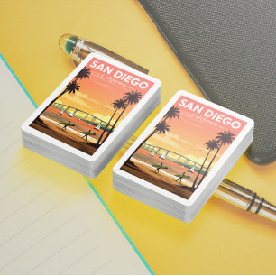 Vintage San Diego Californië Pokerkaarten