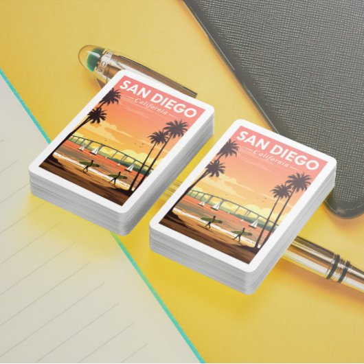 Vintage San Diego Californië Pokerkaarten