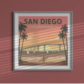 Vintage San Diego Californië Poster