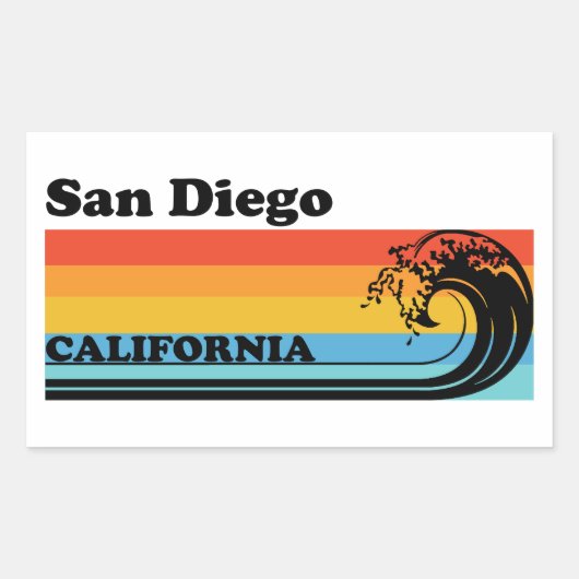 Vintage San Diego Californië Rechthoekige Sticker (Voorkant)