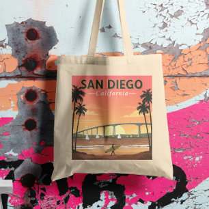 Vintage San Diego Californië Tote Bag