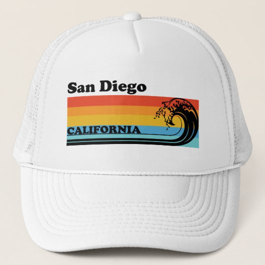 Vintage San Diego Californië Trucker Pet (Voorkant)