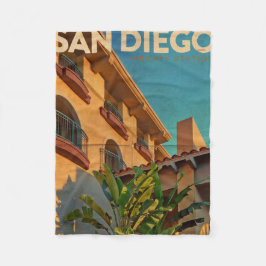 Vintage San Diego Fleece Blanket