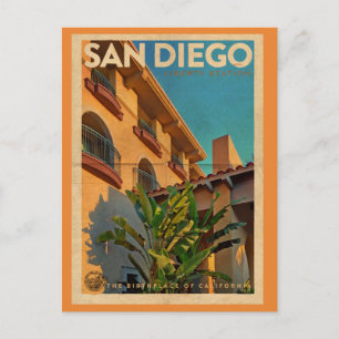Vintage San Diego Travel Briefkaart