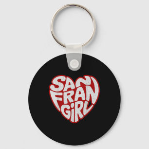 Vintage San Fran Meisje Retro San Francisco Meisje Sleutelhanger