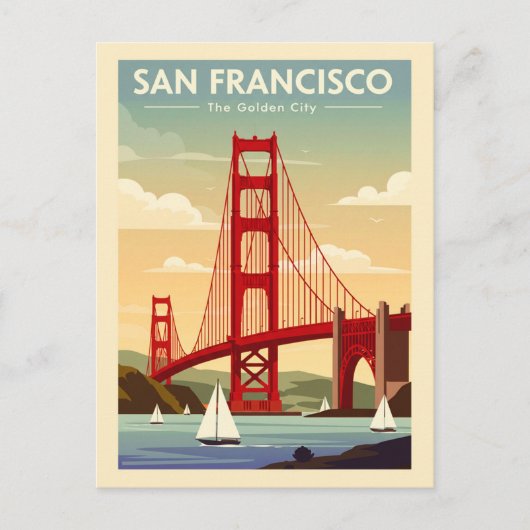 Vintage San Francisco Briefkaart (Voorkant)