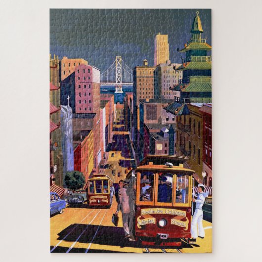 Vintage San Francisco Cable Car Travel Poster Legpuzzel (Verticaal)