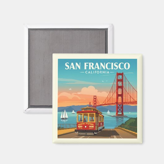 Vintage San Francisco California Magneet (Voorkant / Achterkant)