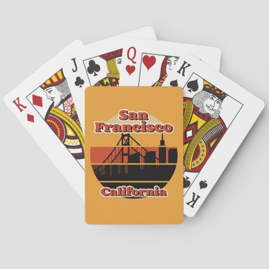 Vintage San Francisco California Pokerkaarten (Achterkant)