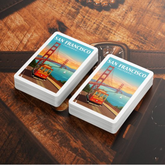 Vintage San Francisco California Pokerkaarten