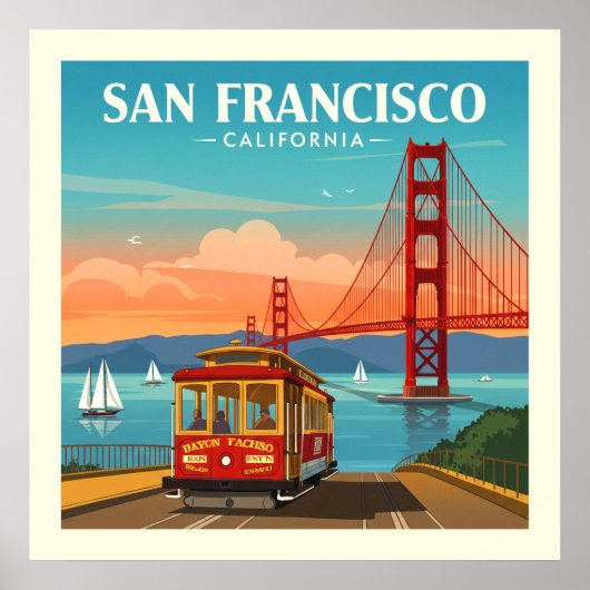 Vintage San Francisco California Poster (Voorkant)