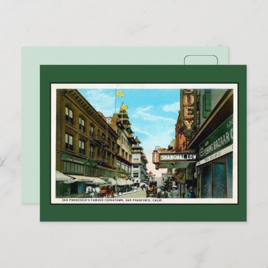 Vintage San Francisco Chinatown Briefkaart (Voorkant / Achterkant)