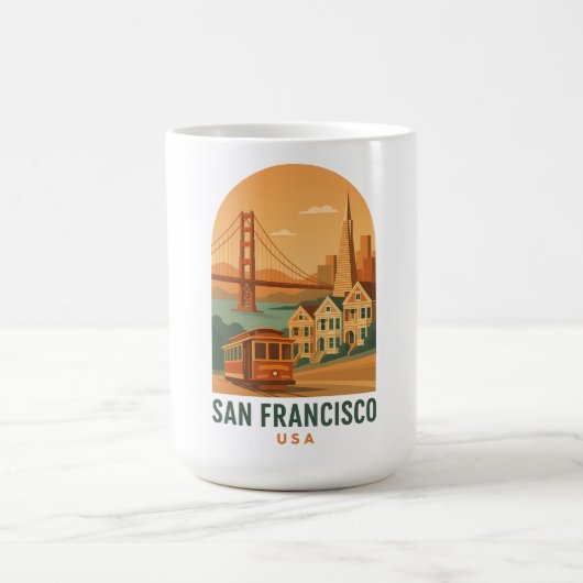 Vintage San Francisco Coffee Mug | Retro Golden  Koffiemok (Center)