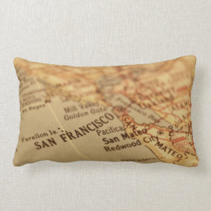 Vintage San Francisco Map Lumbar Pillow Kussen