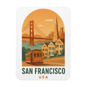 Vintage San Francisco Reisemagneet   Golden Gate Magneet