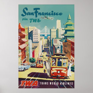 Vintage San Francisco Reisposter Print