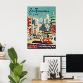 Vintage San Francisco Reisposter Print (Thuiskantoor)
