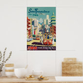 Vintage San Francisco Reisposter Print (Keuken)