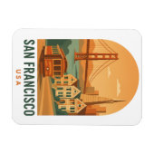 Vintage San Francisco Travel Magnet | Golden Gate  Magneet (Horizontaal)