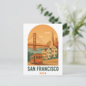 Vintage San Francisco Travel Postcard | Golden Briefkaart (Staand voorkant)