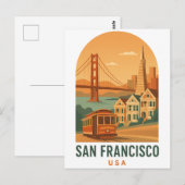 Vintage San Francisco Travel Postcard | Golden Briefkaart (Voorkant / Achterkant)