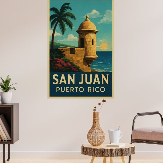 Vintage San Juan Puerto Rico Poster (Woonkamer 3)