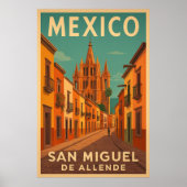 Vintage San Miguel de Allende Mexico Poster (Voorkant)