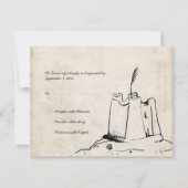 Vintage Sand Castle Wedding Invitation RSVP (Voorkant)