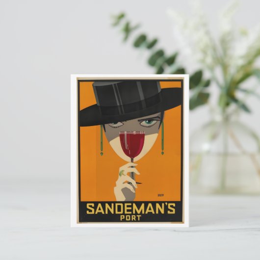 Vintage Sandeman Ad Feestdagenkaart (Staand voorkant)