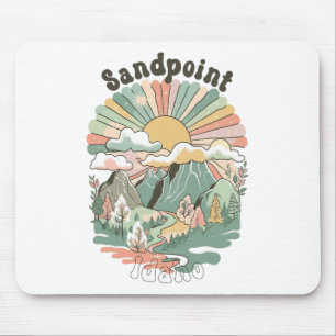 Vintage Sandpoint Idaho Bergen Wandelen Zonsonderg Muismat