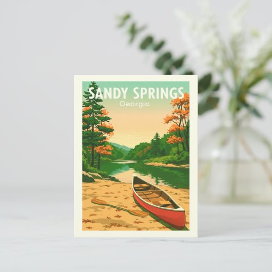 Vintage Sandy Springs Georgia Briefkaart (Staand voorkant)