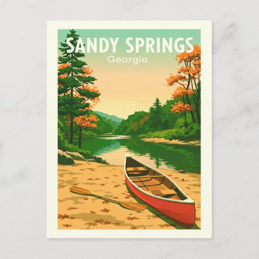 Vintage Sandy Springs Georgia Briefkaart (Voorkant)