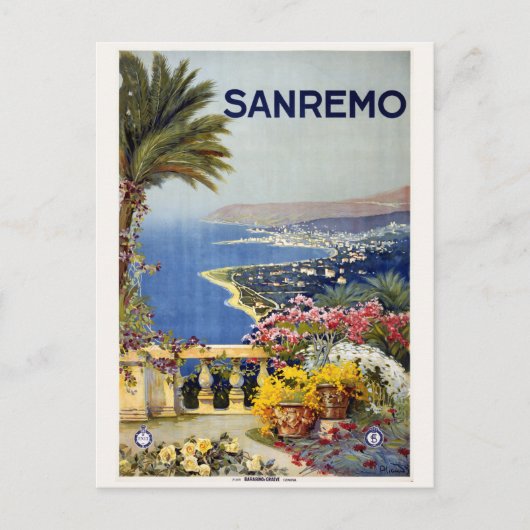 Vintage Sanremo Italië briefkaart (Voorkant)