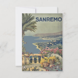 Vintage Sanremo Italië Reizen Kaart
