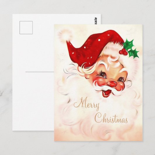 Vintage Santa 4 Briefkaart (Voorkant / Achterkant)