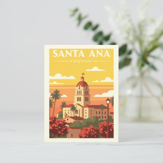 Vintage Santa Ana California Briefkaart (Staand voorkant)