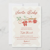 Vintage Santa Baby Christmas Baby Shower Kaart (Voorkant)