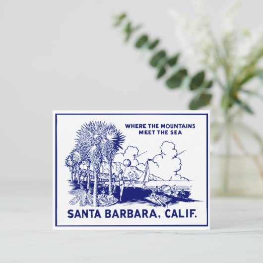 Vintage Santa Barabara Californië Briefkaart (Staand voorkant)