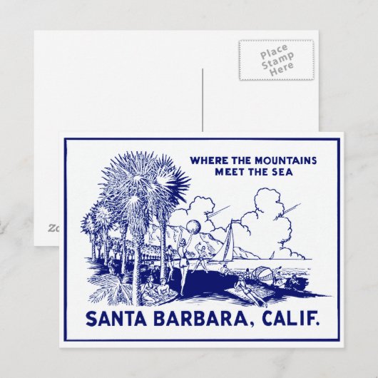 Vintage Santa Barabara Californië Briefkaart (Voorkant / Achterkant)