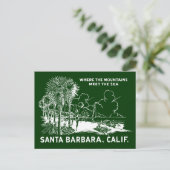 Vintage Santa Barabara Californië Briefkaart (Staand voorkant)